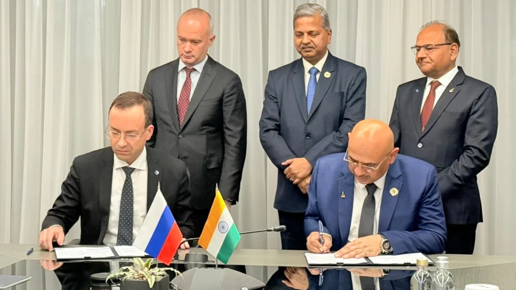HAL PJSC-UAC Russia signed an MoU for production of civil commuter aircraft SJ-100 in Moscow
