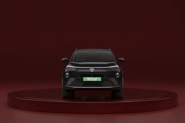Red Dark Nexon EV With ADAS
